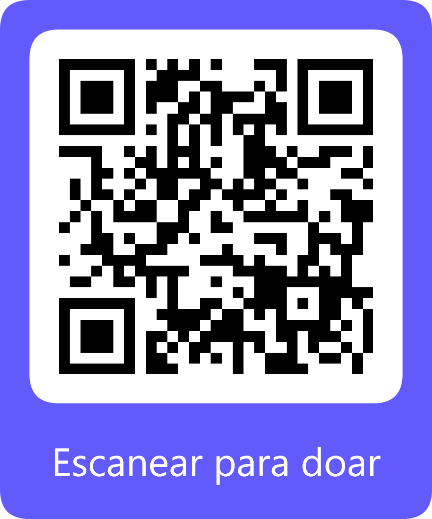 QR Code com os dizeres escanear para doar